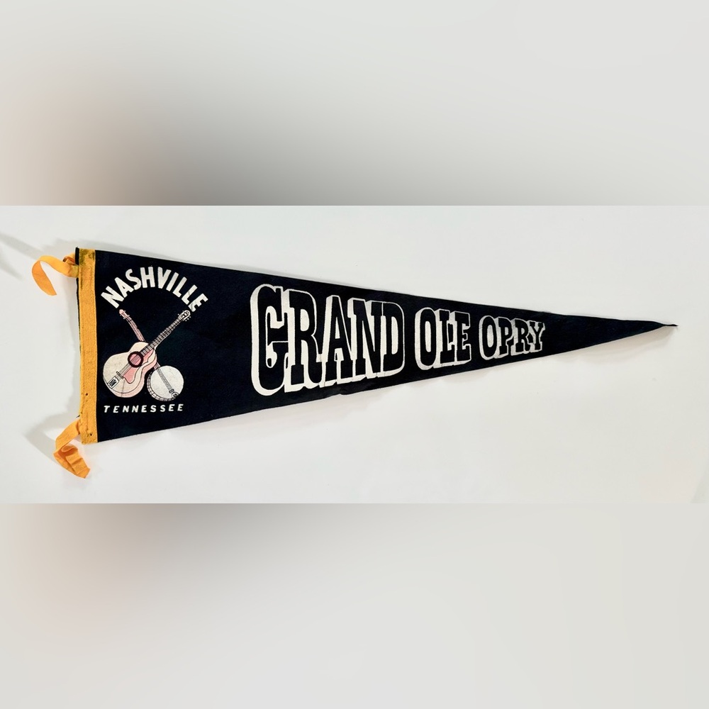Vintage Black and White Grand Ole Opry Pennant